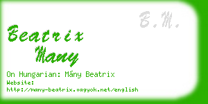 beatrix many business card