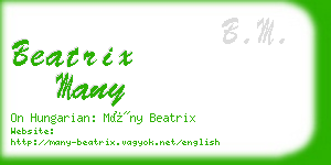 beatrix many business card